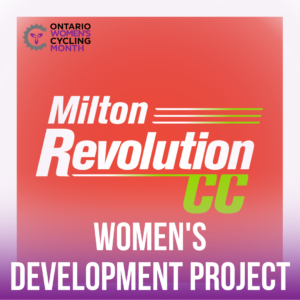 Milton Revolution Cycling Club logo, Women's Development Project graphic