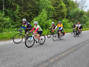 Coburg Cycling Club group ride on a paved rural road